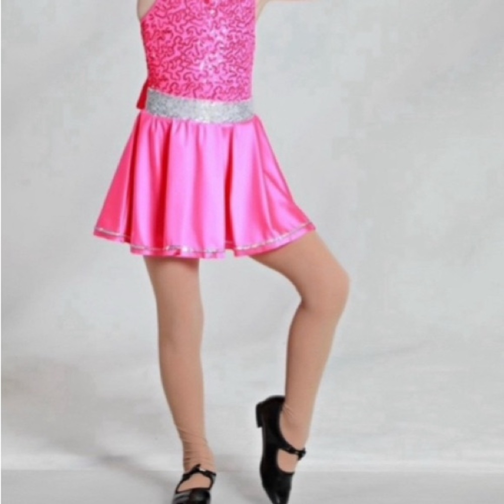 Pink Kids Dress with Silver Accents